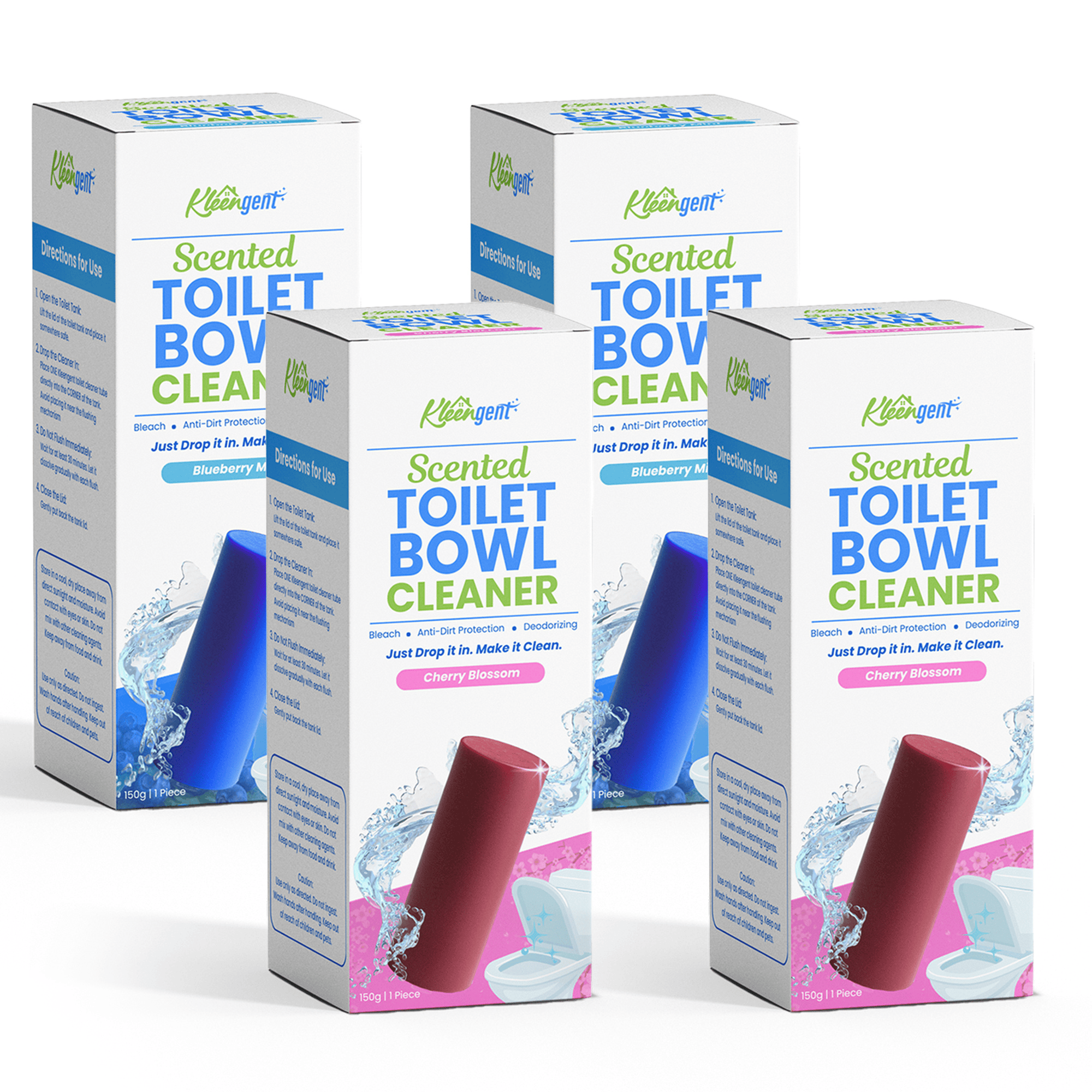 Kleengent Toilet Bowl Cleaner All Scents Scented Bleach for Fresh Flush 150g