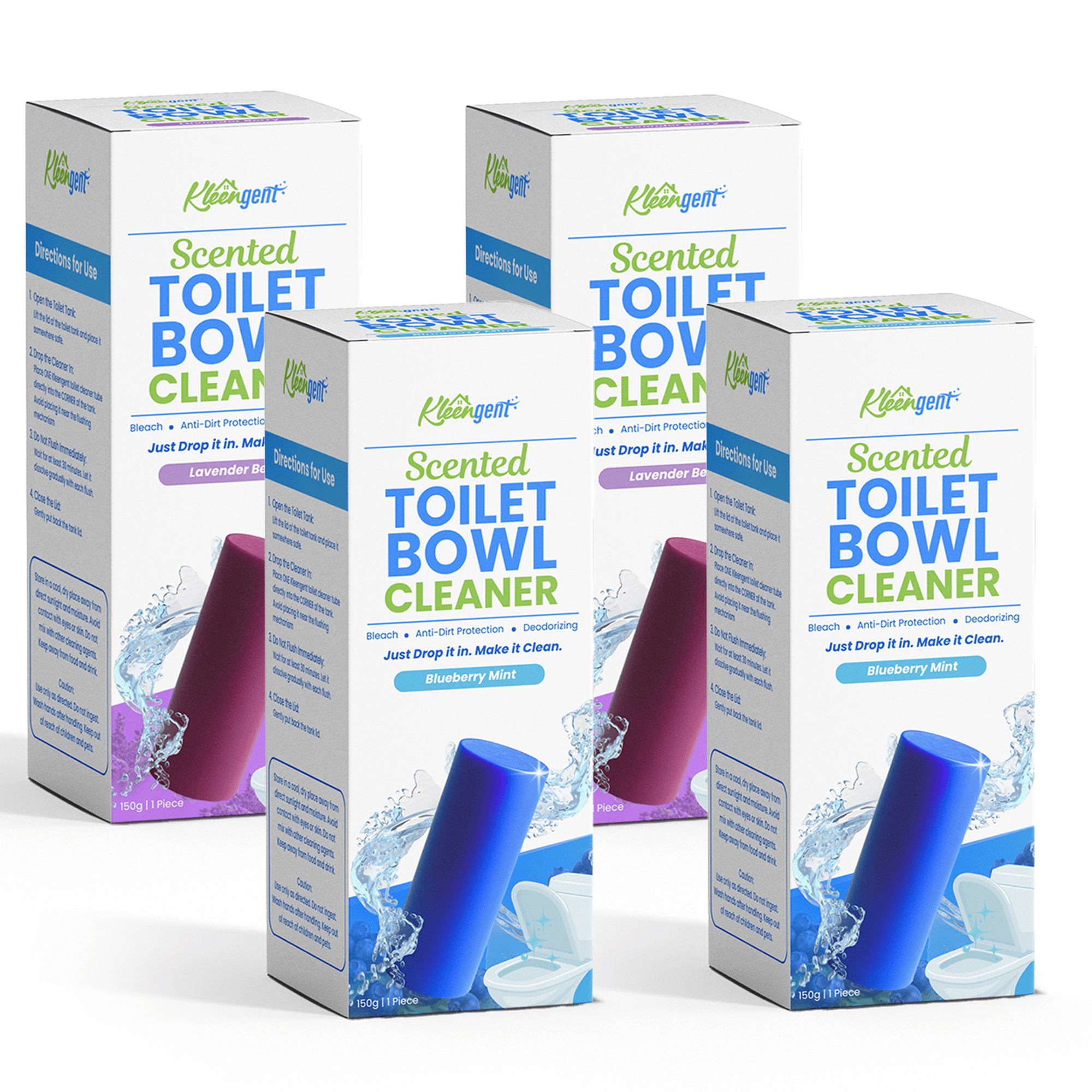 Kleengent Toilet Bowl Cleaner All Scents Scented Bleach for Fresh Flush 150g