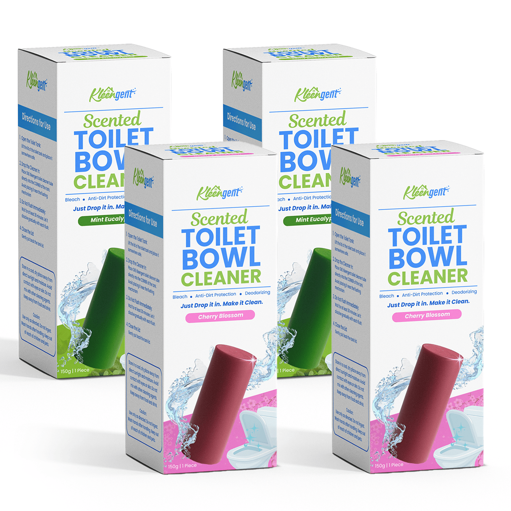 Kleengent Toilet Bowl Cleaner All Scents Scented Bleach for Fresh Flush 150g