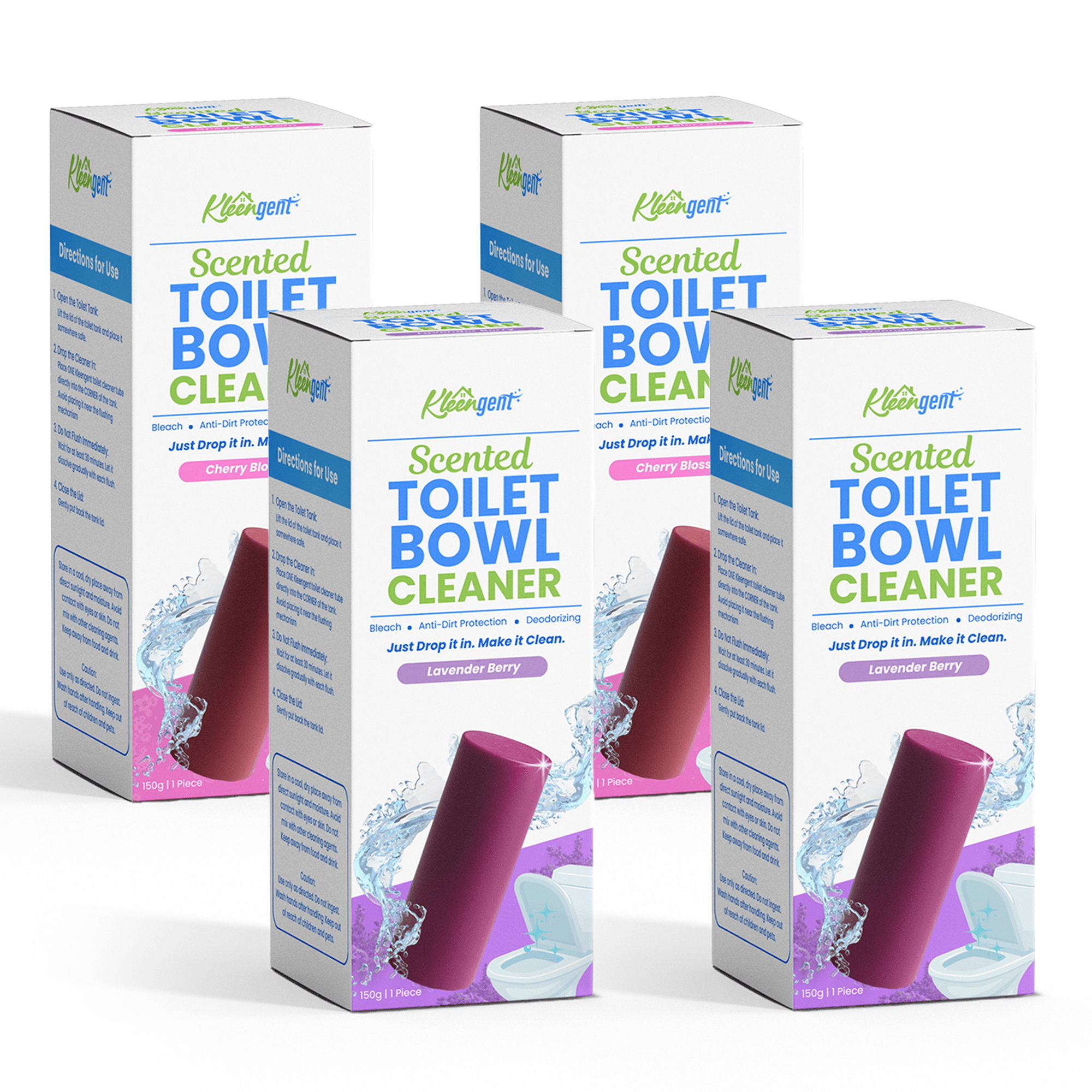 Kleengent Toilet Bowl Cleaner All Scents Scented Bleach for Fresh Flush 150g