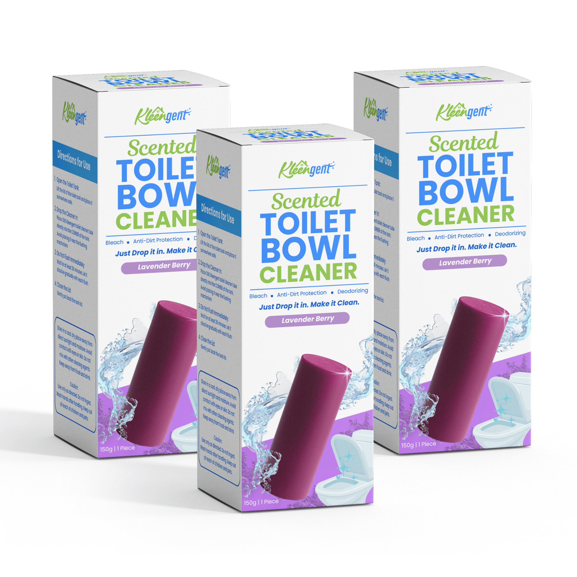 Kleengent Toilet Bowl Cleaner All Scents Scented Bleach for Fresh Flush 150g