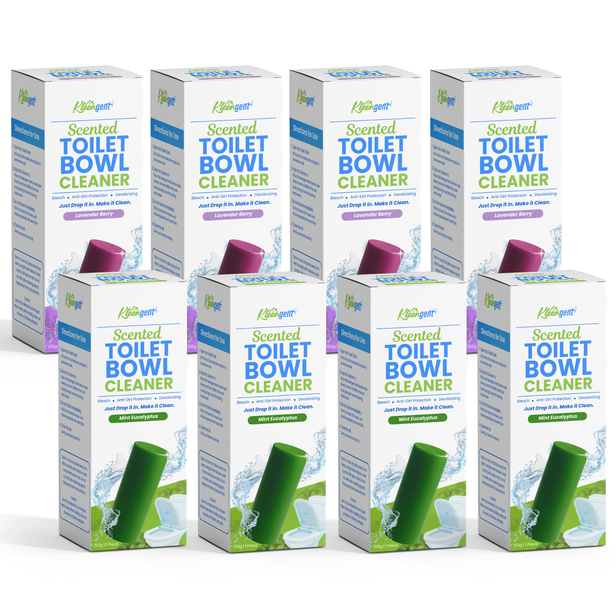 Kleengent Toilet Bowl Cleaner All Scents Scented Bleach for Fresh Flush 150g