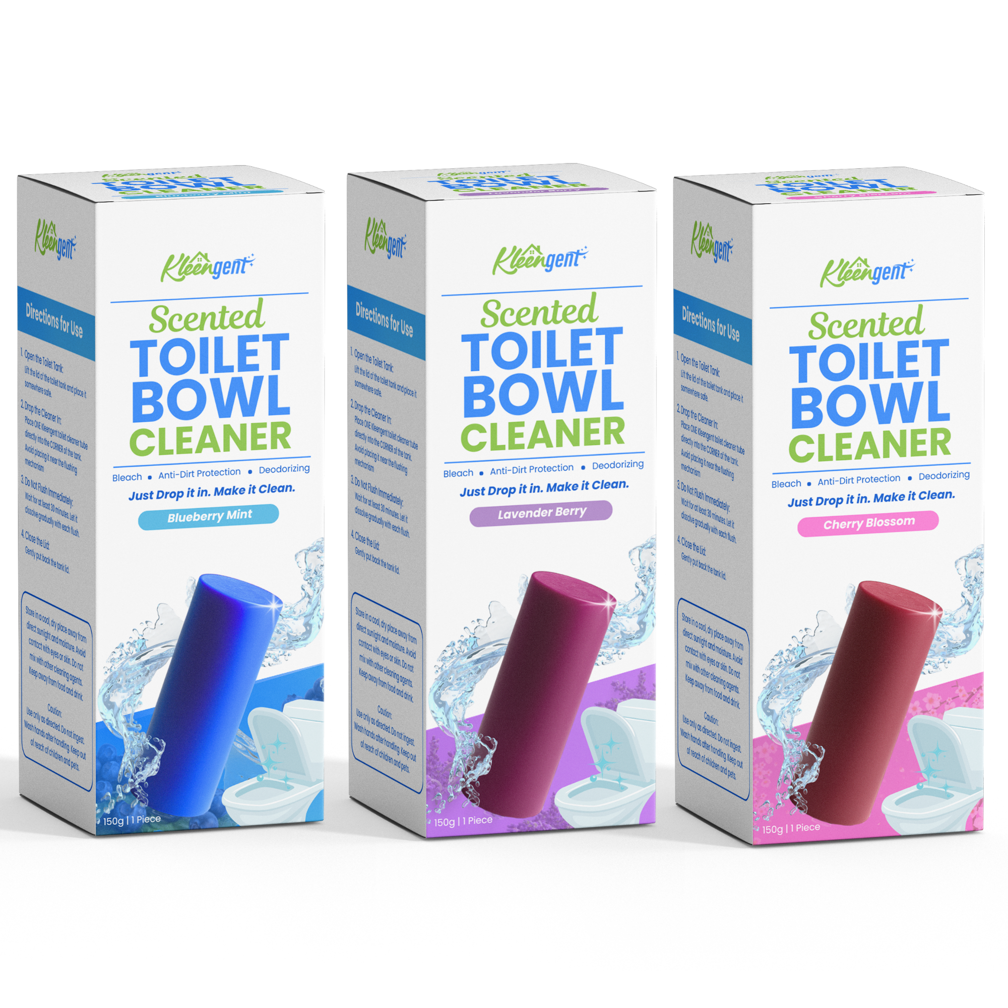 Kleengent Toilet Bowl Cleaner All Scents Scented Bleach for Fresh Flush 150g