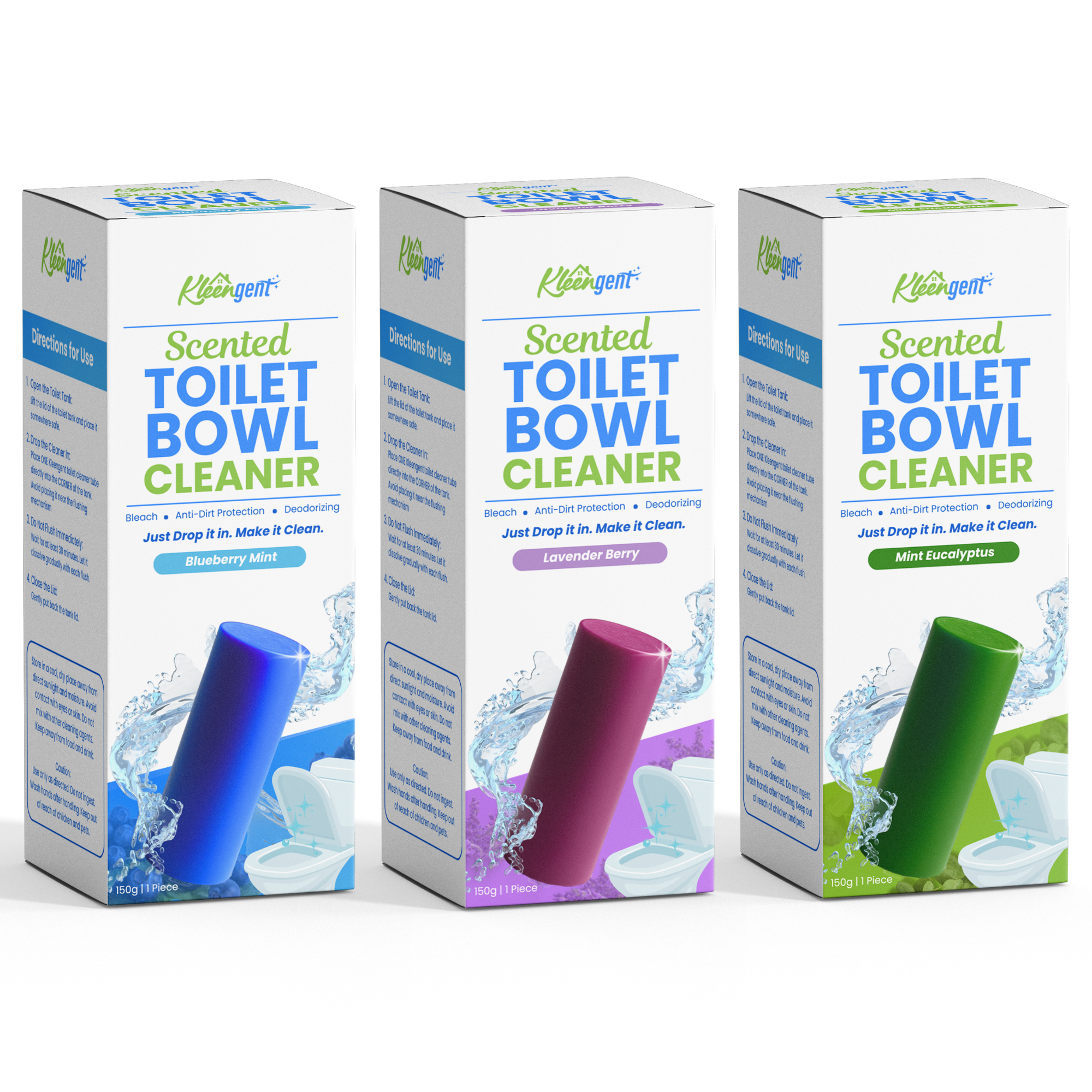 Kleengent Toilet Bowl Cleaner All Scents Scented Bleach for Fresh Flush 150g
