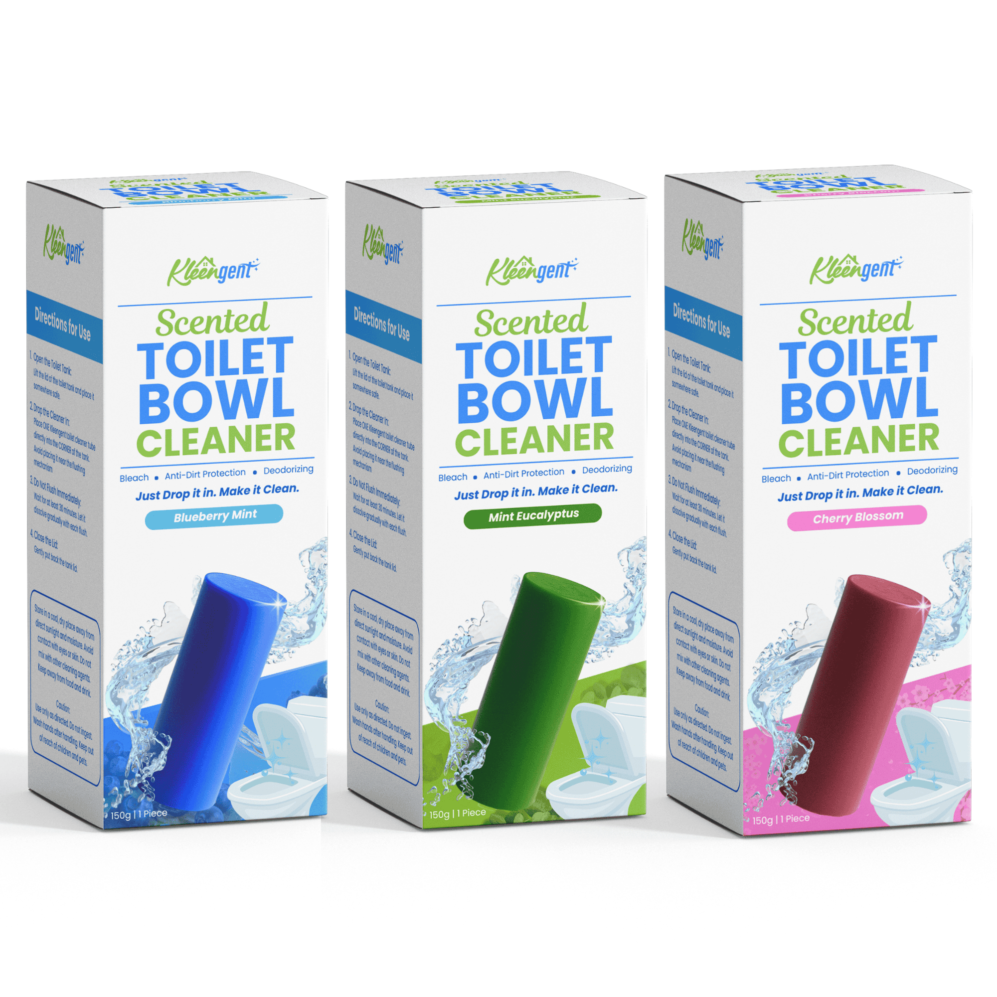 Kleengent Toilet Bowl Cleaner All Scents Scented Bleach for Fresh Flush 150g